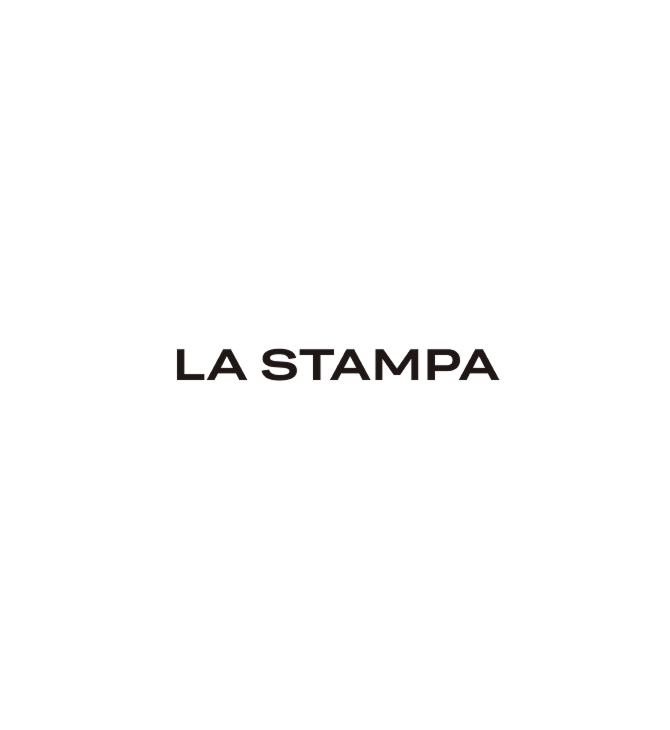 La Stampa newspaper title on white background